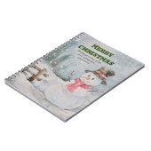 ヴィンテージ/クリスマス/水彩可愛い雪だるまノート ノートブック (左側)