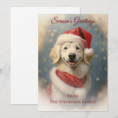 ヴィンテージ クリスマス 犬 サンタ クリスマスカード (正面/裏面)