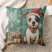 ヴィンテージ クリスマス 犬 ピロー - 田舎風ホリデー (ブランケット)