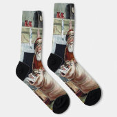 ヴィンテージ・クリスマス、聖ニコラス暖炉 ソックス (右)