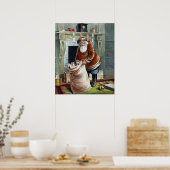 ヴィンテージ・クリスマス、聖ニコラス暖炉 ポスター (キッチン)