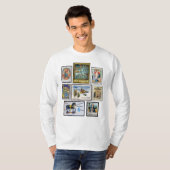 ヴィンテージ クリスマス 郵便切手 Tシャツ (正面フル)