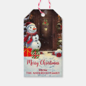 ヴィンテージ クリスマス 雪だるま ギフトタグ (正面)