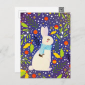 ヴィンテージ クリスマス 雪のウサギの冬 (正面/裏面)