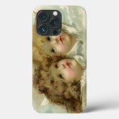 ヴィンテージ クリスマス、雲の中のヴィクトリア朝の天使 Case-Mate iPhoneケース (裏面)