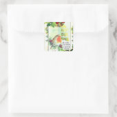 ヴィンテージ・クリスマス「静かにして知る」聖書の一節 スクエアシール (バッグ)