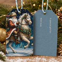 ヴィンテージ クリスマス 馬上のサンタクロース