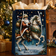 ヴィンテージ クリスマス 馬上のサンタクロース