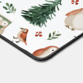ヴィンテージ クリスマス 鳥 森の柄 デスクマット (コーナー)