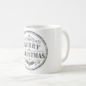 ヴィンテージ クリスマス 黒と白のマグカップ コーヒーマグカップ (正面右)