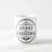 ヴィンテージ クリスマス 黒と白のマグカップ コーヒーマグカップ (中央)