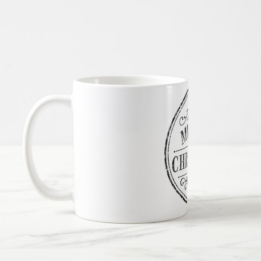 ヴィンテージ クリスマス 黒と白のマグカップ コーヒーマグカップ (左)