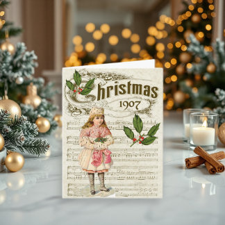 ヴィンテージ クリスマス 1907 少女楽譜 Noel
