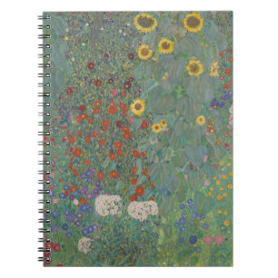 ヴィンテージ クリムト 農園 ひまわり 花の芸術 ノートブック
