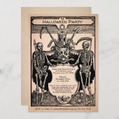 ヴィンテージ クリープカスタマイズ可能なスケルトン招待状 招待状 (正面/裏面)