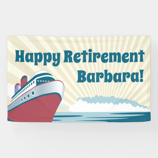 ヴィンテージ・クルーズ船との幸福な退職 横断幕 (横)
