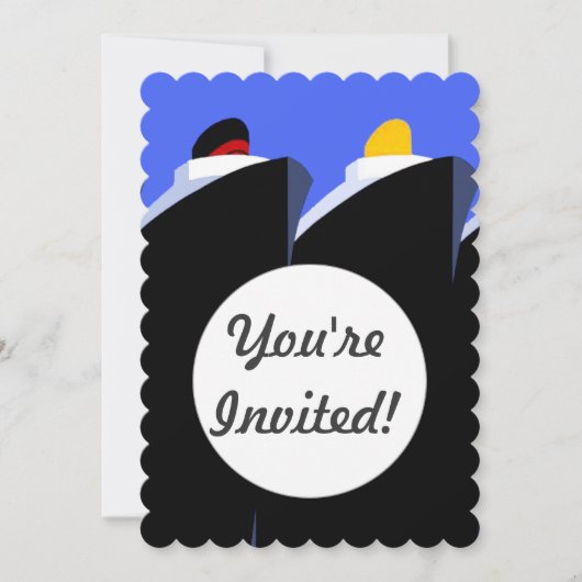 ヴィンテージ クルーズ船 アートデコ ポスター 招待状 (正面)