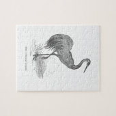 ヴィンテージ・クレイン・バードのペンとインクの絵 ジグソーパズル (横)