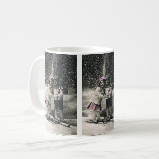 ヴィンテージ・ク最高のリスマス、フレンズオンスキー コーヒーマグカップ (正面左)