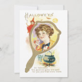 ヴィンテージ グッドラックミラー ハロウィン 招待状 (正面)