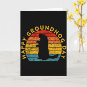 ヴィンテージ グラウンドホッグデイ サンセット ギフト ハッピー グラウンドホッグ カード (黄色い花)