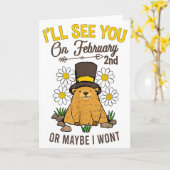 ヴィンテージ グラウンドホッグデー 2月2日 お祝い カード (黄色い花)