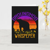 ヴィンテージ グラウンホッグ ウィスペッパー グラウンホッグデー カード (黄色い花)