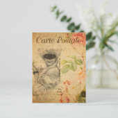 ヴィンテージ・グラマラス・レディー・ウーマン・フランスのマスク ポストカード (スタンド正面)