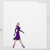 ヴィンテージ・グラマー・ガール、レトロ・ブロンド・セクレタリー (正面/裏面)