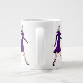 ヴィンテージ・グラマー・ガール、レトロ・ブロンド・セクレタリー ジャンボコーヒーマグカップ (裏面)