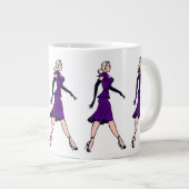 ヴィンテージ・グラマー・ガール、レトロ・ブロンド・セクレタリー ジャンボコーヒーマグカップ (正面右)