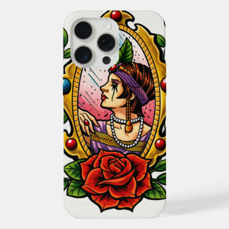 ヴィンテージ グラマー – 1920年代の鏡のフレームの中の女性 iPhone 15 PRO MAXケース