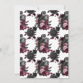 ヴィンテージ グラム バーガンディ オウル ゴシック 婚約 パーティー 招待状 (裏面)