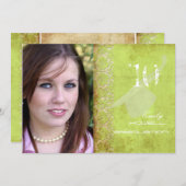 ヴィンテージ/グランジダマスク/目盛 招待状 (正面/裏面)