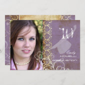 ヴィンテージ/グランジダマスク/目盛 招待状 (正面/裏面)