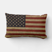 ヴィンテージ グランジ アメリカ国旗 ランバークッション (裏面)