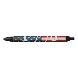 ヴィンテージ グランジ アメリカ国旗 1776 黒ボールペン