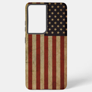 ヴィンテージ グランジ アメリカ国旗 SAMSUNG GALAXY S21+ケース