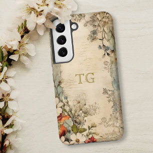 ヴィンテージ グランジ アーティザン ボタニカル モノグラム SAMSUNG GALAXY S22ケース
