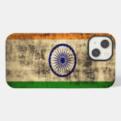 ヴィンテージ・グランジ・インド国旗 iPhoneケース (裏面横)