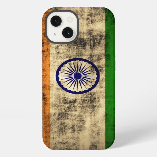 ヴィンテージ・グランジ・インド国旗 iPhoneケース (裏面)