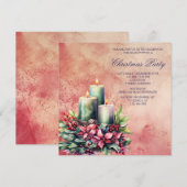 ヴィンテージ グランジ キャンドル ライト リース クリスマス 招待状 (正面/裏面)