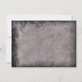 ヴィンテージ グランジ フラワーフレーム ウェディング 招待状 (裏面)