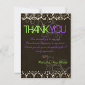 ヴィンテージ/グランジ/旋回/ダマスク/グラーディングありがとう サンキューカード (裏面)