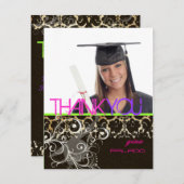 ヴィンテージ/グランジ/旋回/ダマスク/グラーディングありがとう サンキューカード (正面/裏面)