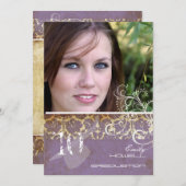 ヴィンテージ/グランジ/旋回/ダマスク/目盛 招待状 (正面/裏面)