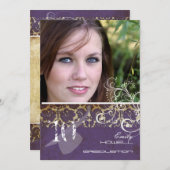 ヴィンテージ/グランジ/旋回/ダマスク/目盛 招待状 (正面/裏面)