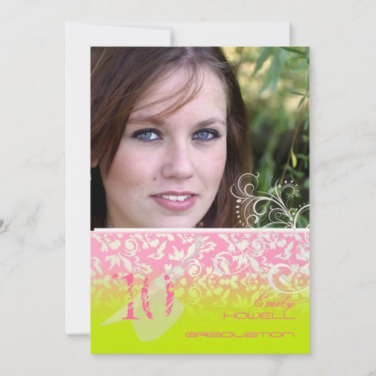 ヴィンテージ/グランジ/旋回/ダマスク/目盛 招待状 (正面)