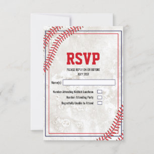 ヴィンテージ・グランジ 野球 RSVP カード