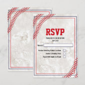 ヴィンテージ・グランジ 野球 RSVP カード (正面/裏面)